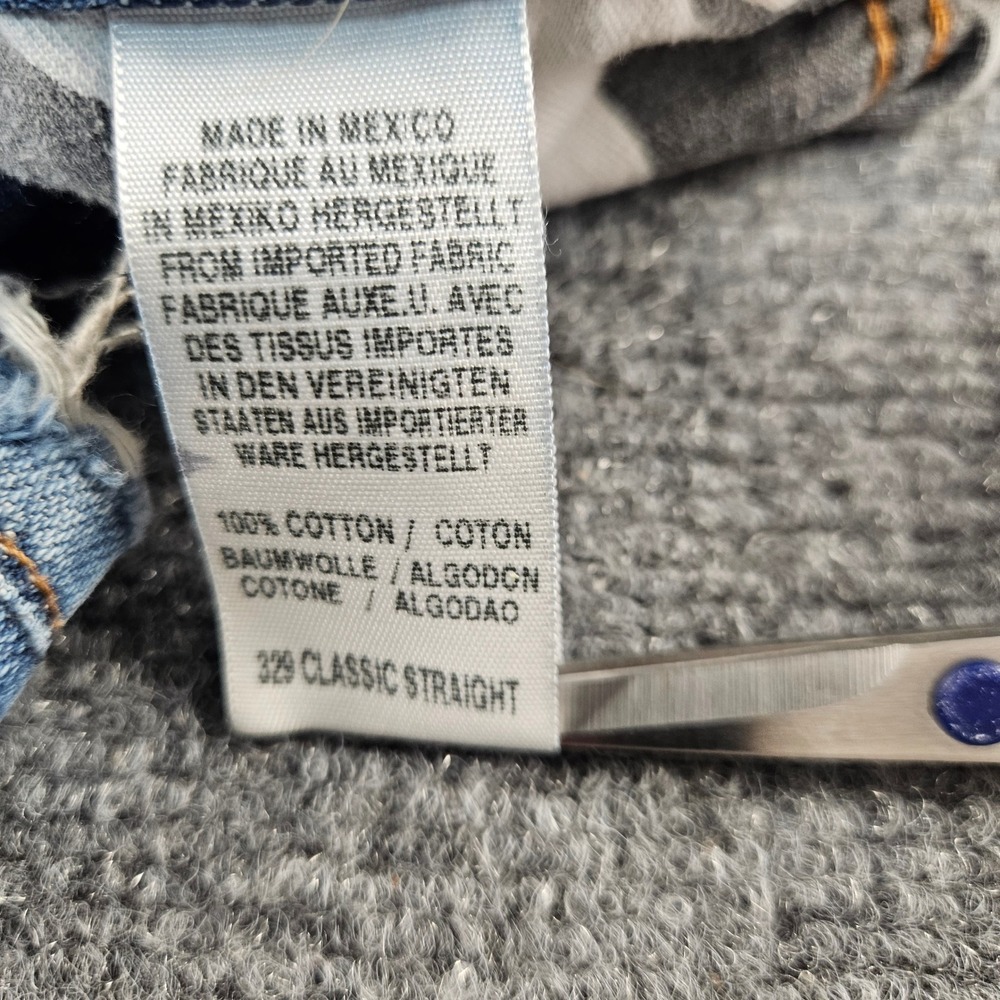 Lucky‎ Brand 329 Classic Straight Mens Blue Jeans 38x36 Medium Wash Denim - Picture 9 of 14